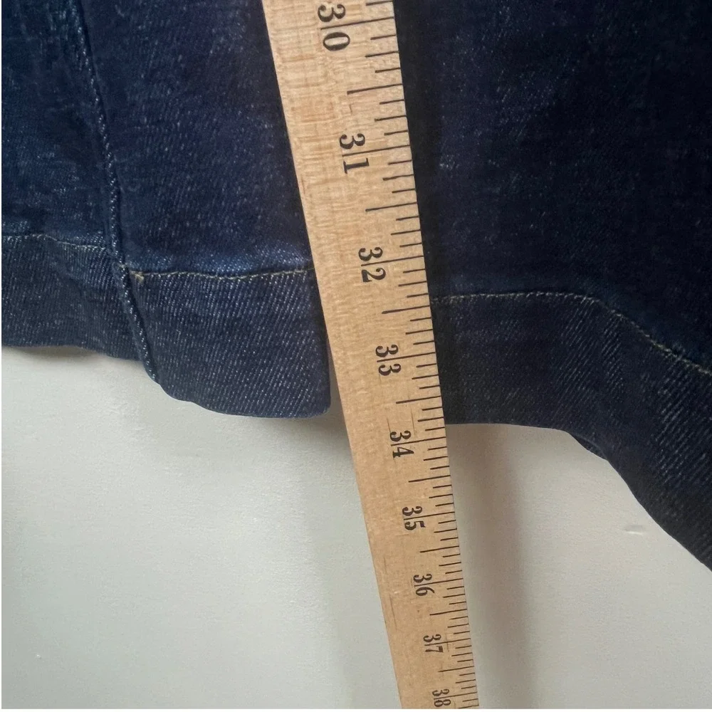 Spanx Wide Leg Jeans Raw Indigo High Rise Pull On Denim 20547T Large Long